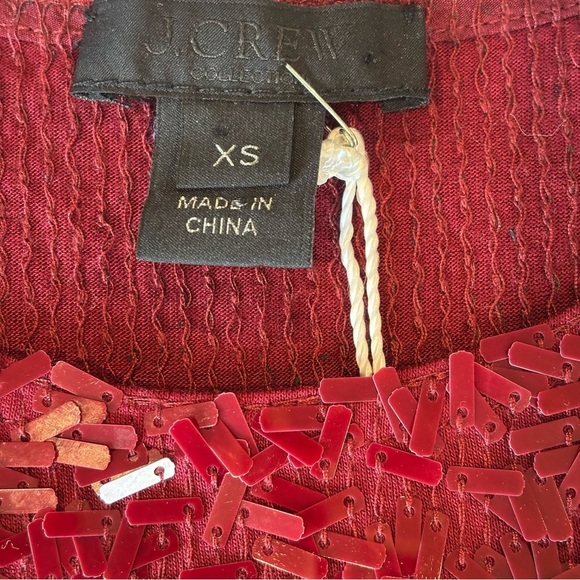 J. CREW Women’s Sleeveless‎ 100% Viscose Beaded Red & Black Blouse NWT XS - Picture 10 of 10